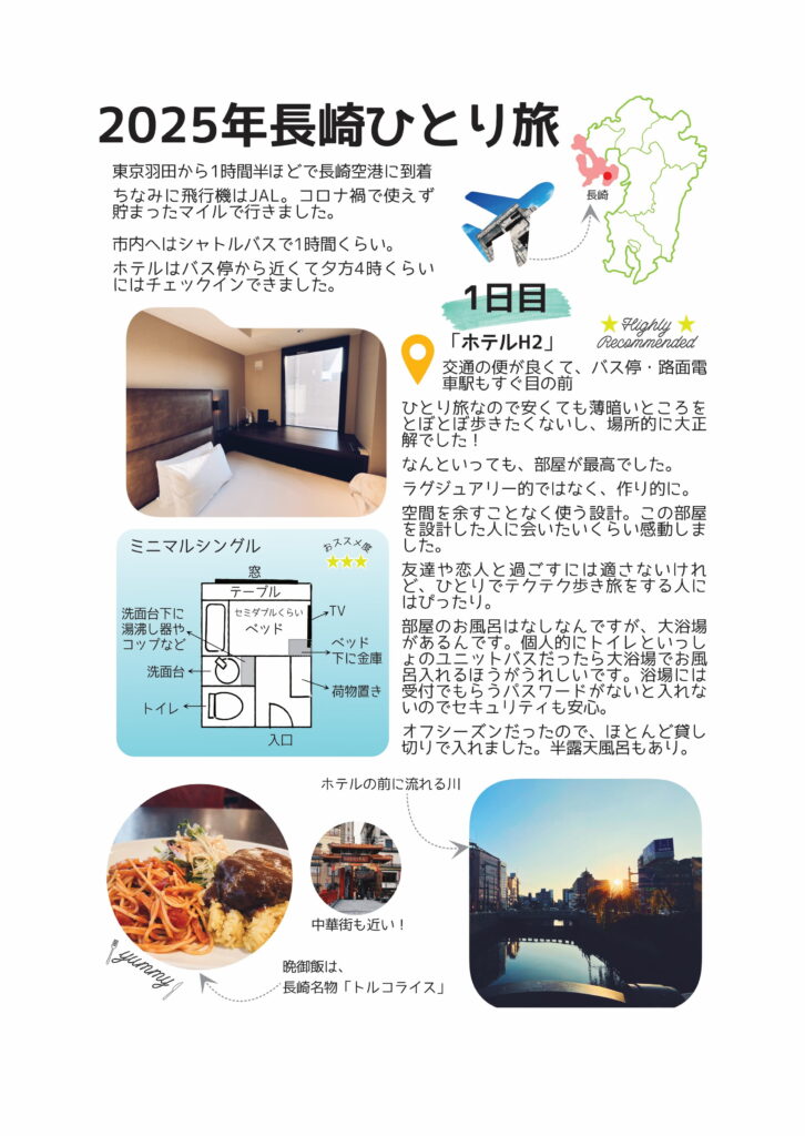 長崎旅行1泊目の絵日記